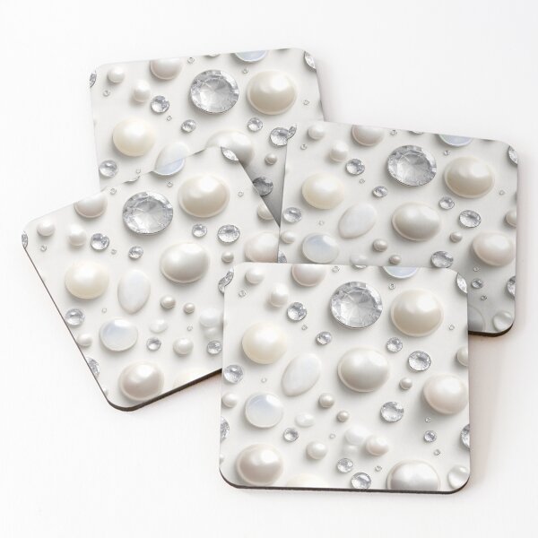 Item preview, Elegant Cream Pearl Diamond Moonstone Scatter Pattern Luxury Jewelry Texture designed and sold by meganohm.