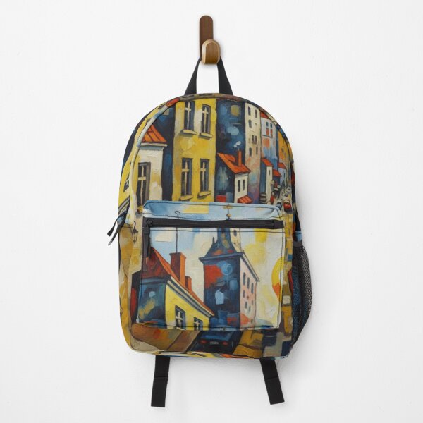 Item preview, Colorful cubist city street designed and sold by BlueBerry45.