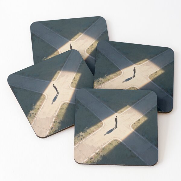 Item preview, Crossroads Moment – Minimalist Path Intersection with Solitary Figure designed and sold by Cristhian Almanza.