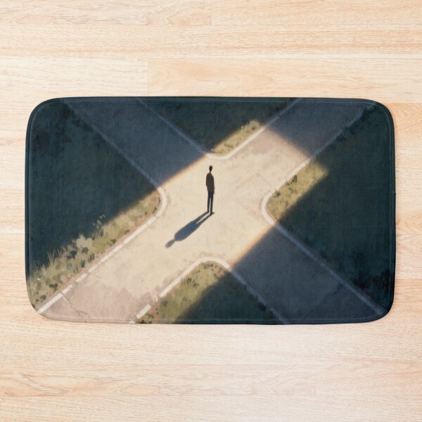 Item preview, Crossroads Moment – Minimalist Path Intersection with Solitary Figure designed and sold by Cristhian Almanza.