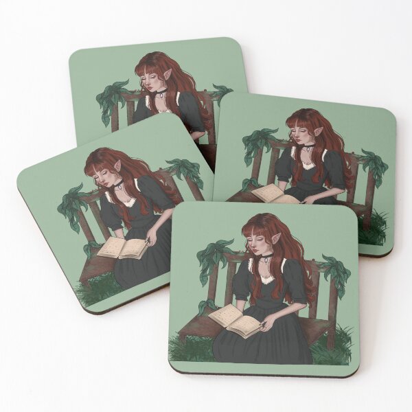 Item preview, Elf reading on a bench designed and sold by Inkcauldron.