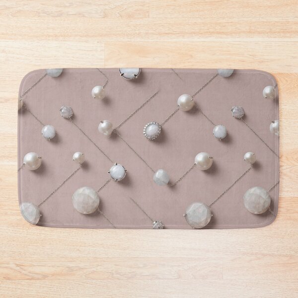 Item preview, Pearl Pendant Chain Necklace Tiles Opal Gemstone On Soft Pink designed and sold by meganohm.