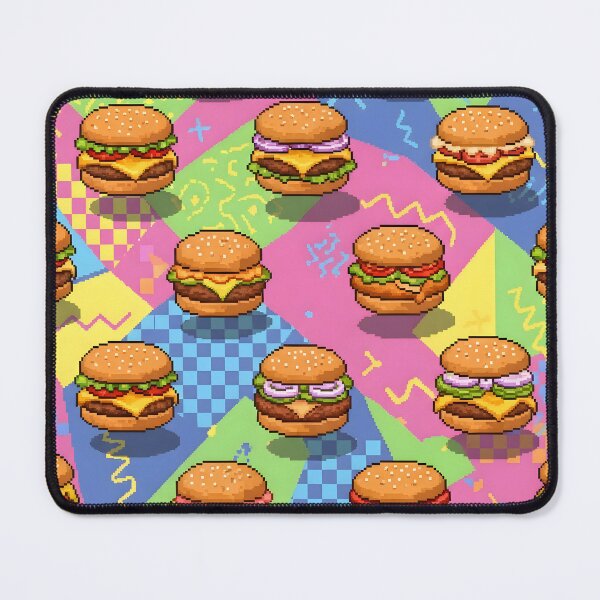 Item preview, Pixel Art Memphis Burger Joint Seamless Pattern designed and sold by Brendan Arthur Ring.
