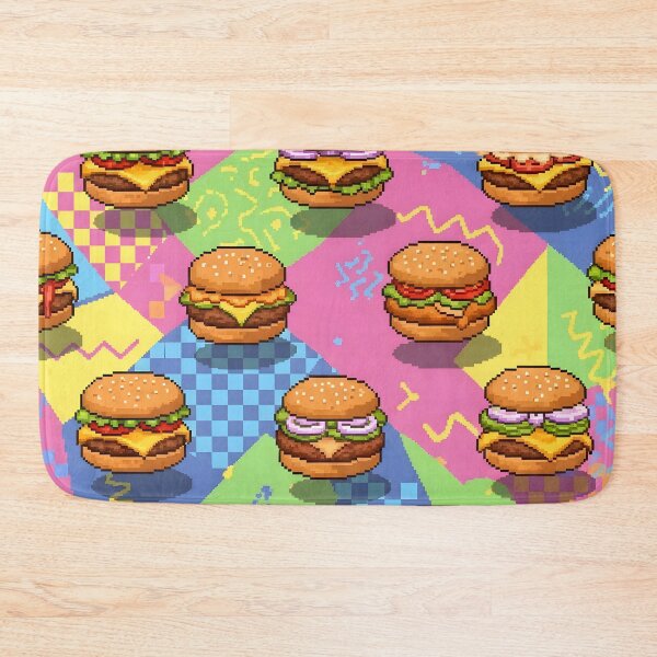 Item preview, Pixel Art Memphis Burger Joint Seamless Pattern designed and sold by Brendan Arthur Ring.