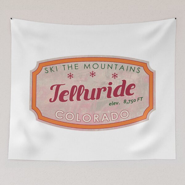 Item preview, Telluride, Colorado, Ski, textured skiing badge designed and sold by Wanderful-roads.