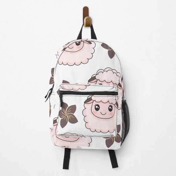 Item preview, Cute Sheep Pattern with Brown Flowers on White Background designed and sold by lunadesignsmoon.