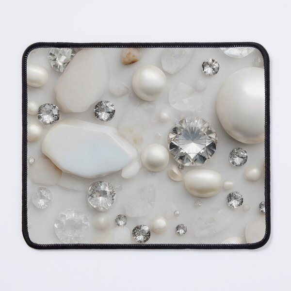 Item preview, White Pearl Crystal Diamond Gemstone Collage Jewelry Luxe Background designed and sold by meganohm.