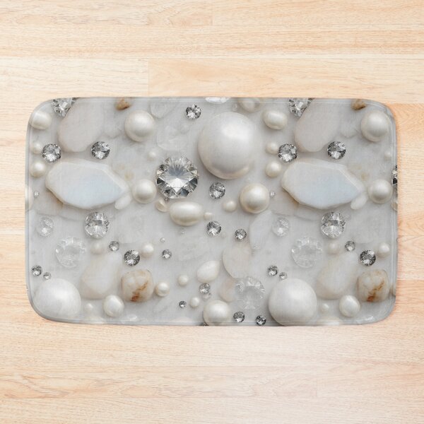 Item preview, White Pearl Crystal Diamond Gemstone Collage Jewelry Luxe Background designed and sold by meganohm.