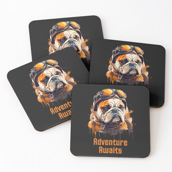 Item preview, Adventure Awaits Funny Steampunk Bulldog Aviator designed and sold by MANA-Goods.