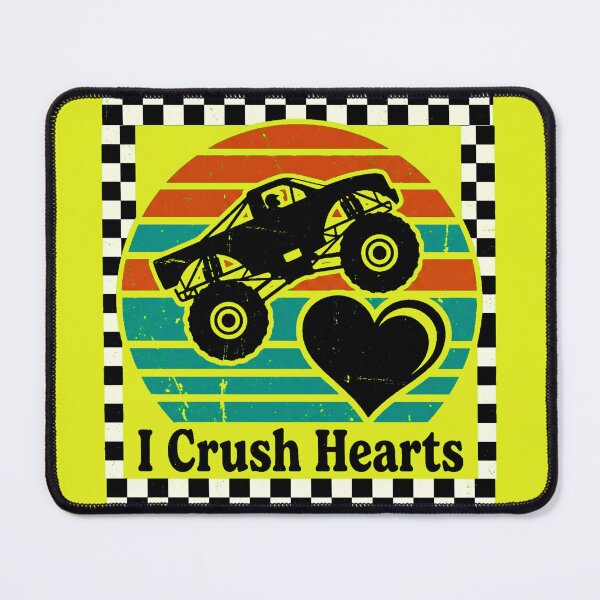 Item preview, Monster Truck Valentine Retro Sunset Heart Crushing designed and sold by Thaivi Design.