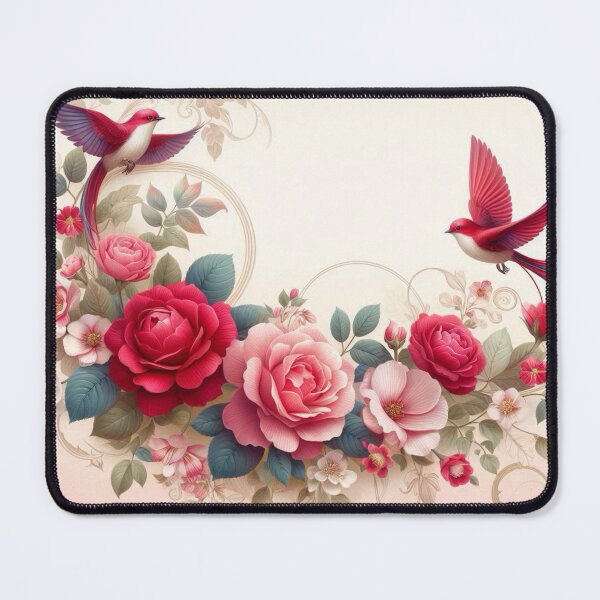 Item preview, Redbirds and Roses designed and sold by TinCatOutPost.
