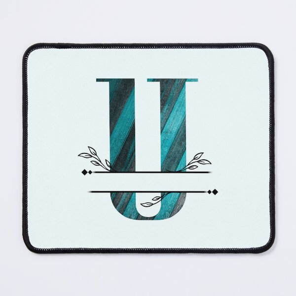 Item preview, Monogram...U... with blue and black/grey wood background designed and sold by CHASAcreative.