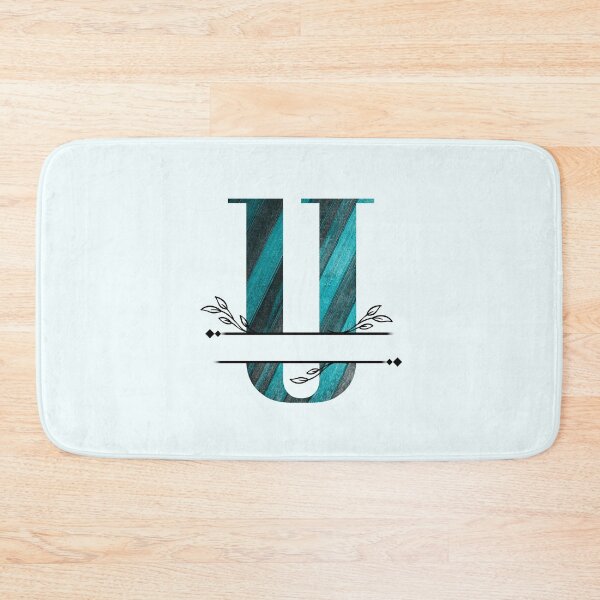 Item preview, Monogram...U... with blue and black/grey wood background designed and sold by CHASAcreative.