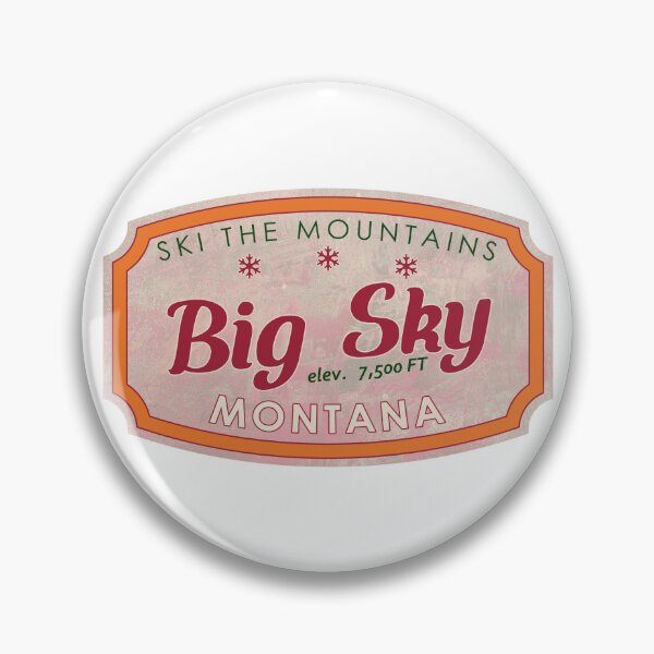 Artikelvorschau, Big Sky, Montana, Skifahren, strukturiertes Skiabzeichen entworfen und verkauft von Wanderful-roads.