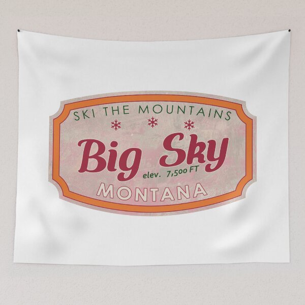 Item preview, Big Sky, Montana, Ski, textured skiing badge designed and sold by Wanderful-roads.
