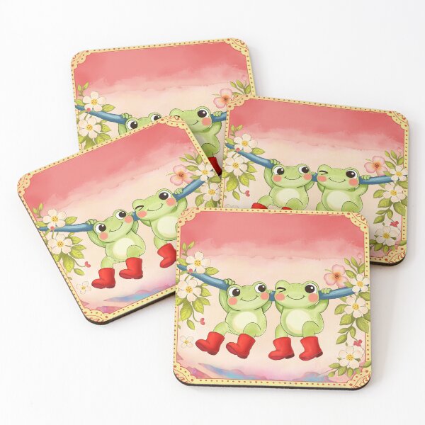 Item preview, Hello, Spring! Cute Frog Friends in Red Boots  designed and sold by KomparrowStudio.