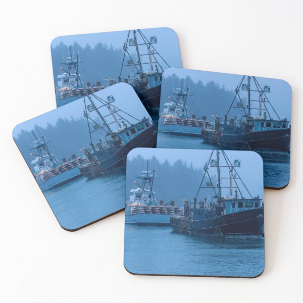 Item preview, Fishing boats docked in the twilight designed and sold by lisavonbiela.