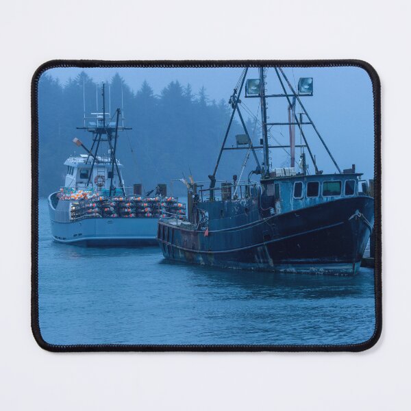 Item preview, Fishing boats docked in the twilight designed and sold by lisavonbiela.