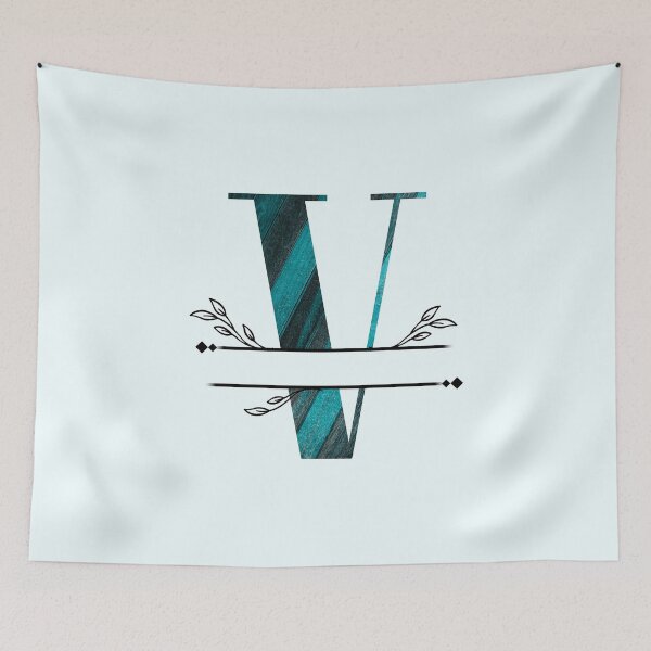 Item preview, Monogram...V... with blue and black/grey wood background designed and sold by CHASAcreative.