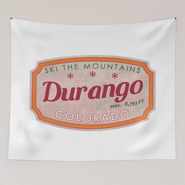 Item preview, Durango, Colorado, Ski, textured skiing badge designed and sold by Wanderful-roads.
