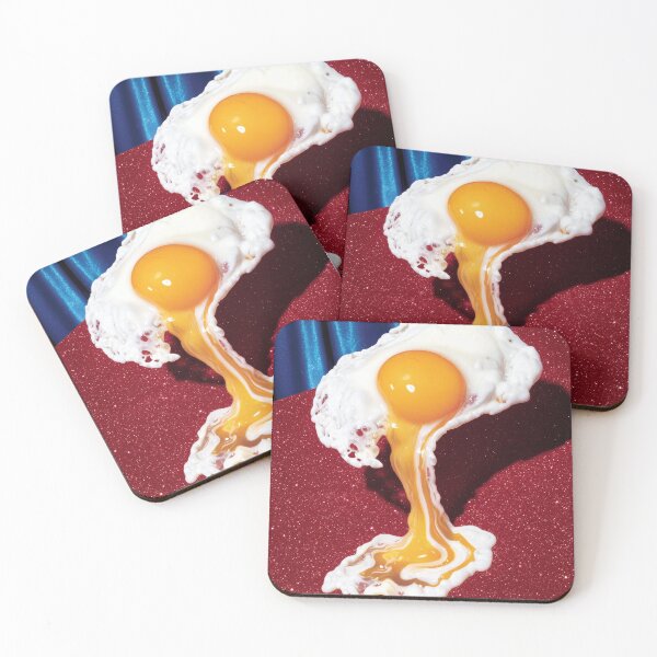 Item preview, Fried Egg Melt on Red Glitter – Yolk Drip Still Life 05 designed and sold by P.G. Jubar.