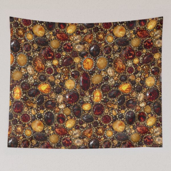 Item preview, Pave Gemstone Collage With Amber Ruby Garnet Gold Crystal Texture designed and sold by meganohm.