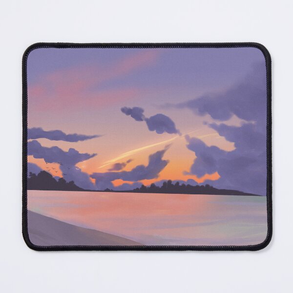 Item preview, Atardecer vibrante con nubes púrpuras sobre aguas tranquilas designed and sold by Artistic  Touch.