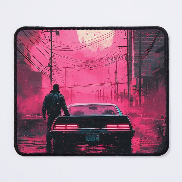 Item preview, Neon Noir Detective & 70s Muscle Car | Pink Synthwave Retro Urban Art designed and sold by MetroEnvision.