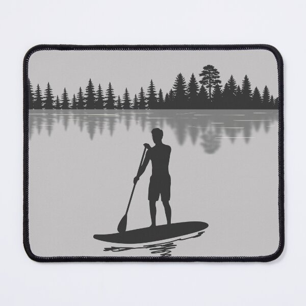 Item preview, Lispe Paddle Boarder Male Silhouette Forest Lake Reflection designed and sold by Lispe-Designs.