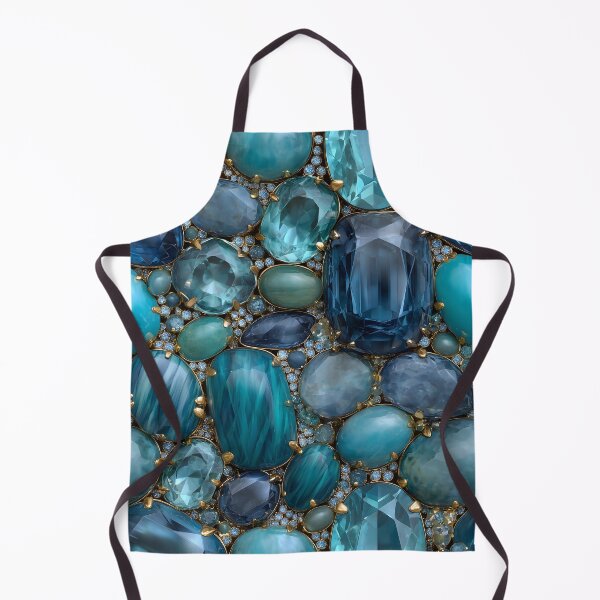 Item preview, Aquamarine Sapphire Teal Gemstone Cluster With Gold Prongs Texture designed and sold by meganohm.