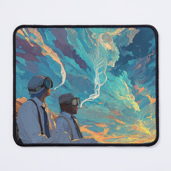 Item preview, Ethereal Pilots Sky Watching | Surreal Swirling Cloud & Goggle Art designed and sold by MetroEnvision.