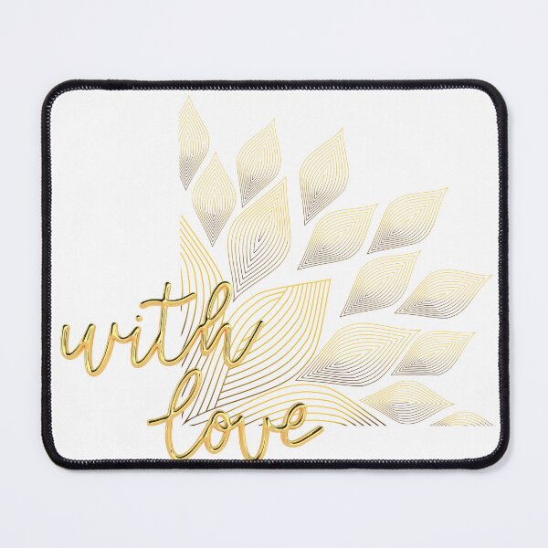 Item preview, With Love Golden Leaves – Luxe Romantic Calligraphy Art designed and sold by SolutionsArt.