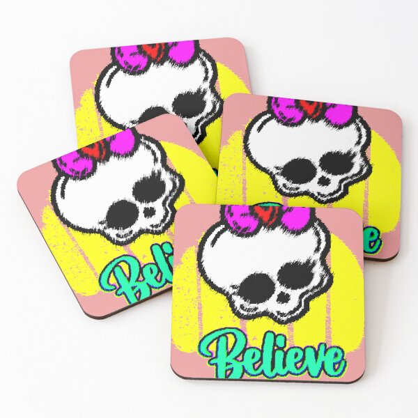Item preview, Believe Skull – Inspirational Skull with Pink Ribbon designed and sold by AstronautMerch.