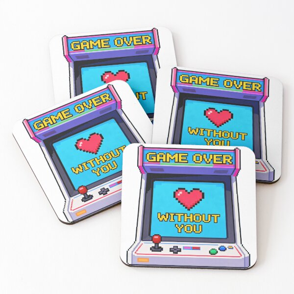 Item preview, Game Over Without You – Gamer Love Retro Arcade Design designed and sold by VisionWeaveLab.