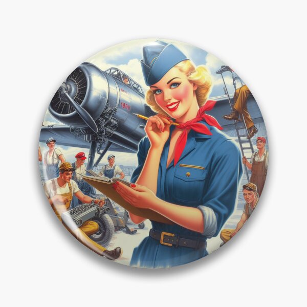 Item preview, Retro Airplane Pin up designed and sold by PulpVintage.