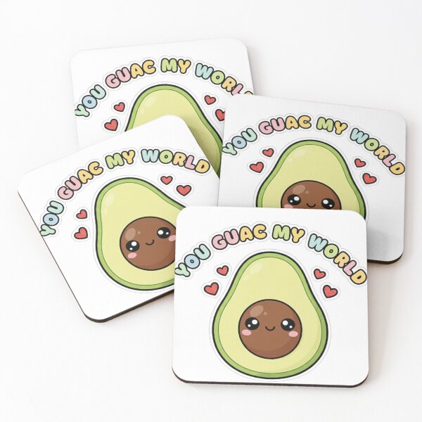 Item preview, You Guac My World - Cute Kawaii Avocado Pun designed and sold by velveteclipseco.