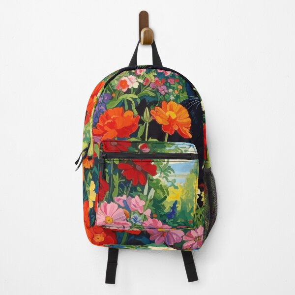 Item preview, Black Cat in Klimt Flower Garden designed and sold by Vicky Brago-Mitchell®.