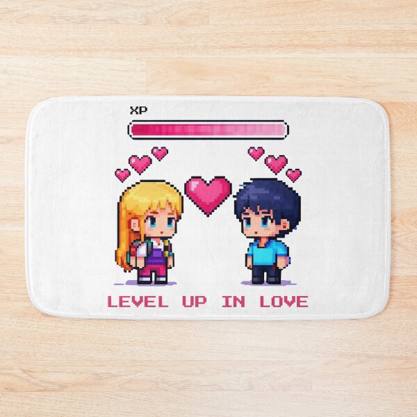Item preview, Level Up in Love – Gamer Couple Retro Arcade Design designed and sold by VisionWeaveLab.