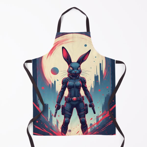 Item preview, black bunny rabbit superhero designed and sold by owi-art.