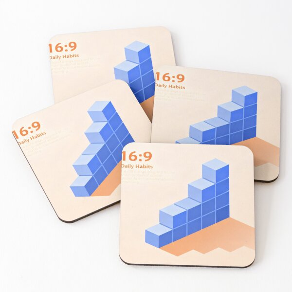 Item preview, Daily Habits – Ascending Blue Cubes with Motivational Layout designed and sold by Cristhian Almanza.
