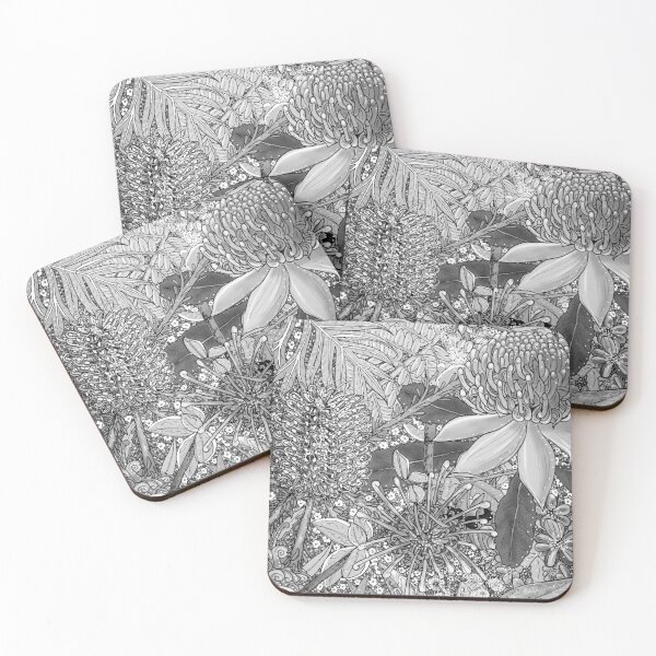 Item preview, Australian Native Floral Design - Greyscale designed and sold by Charlotte Weaver.