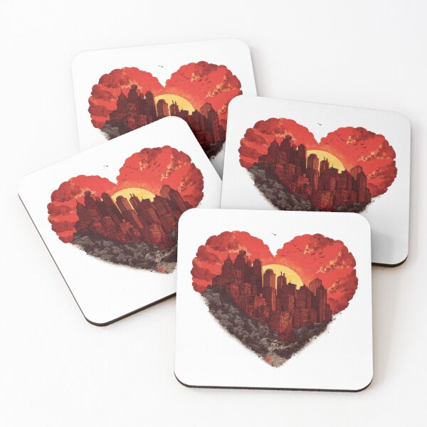 Item preview, Surreal Valentines Day Heart City Dreamscape Illustration Art designed and sold by PluffyPanda.