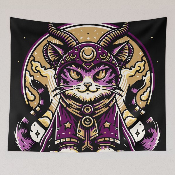 Item preview, Occult Cat Wizard – Dark Fantasy Mystic Cat Art designed and sold by onlin3boutiqu3.