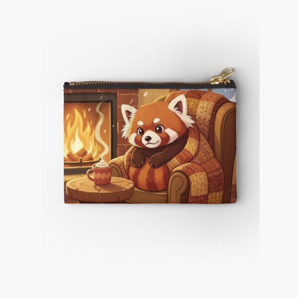 Item preview, Red panda resting in front of the fireplace designed and sold by CozyPaws Studio.