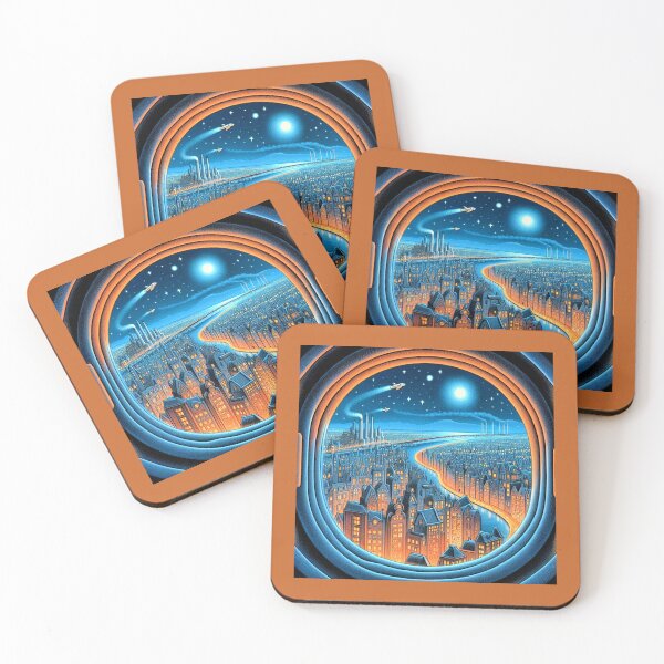 Item preview, Midnight Transit: The Glowing City Porthole designed and sold by daweave77.