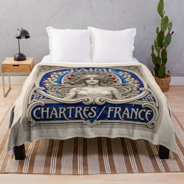 Item preview, J’Aime Chartres France – Gothic Stained Glass Art Nouveau designed and sold by FrancophileFun.