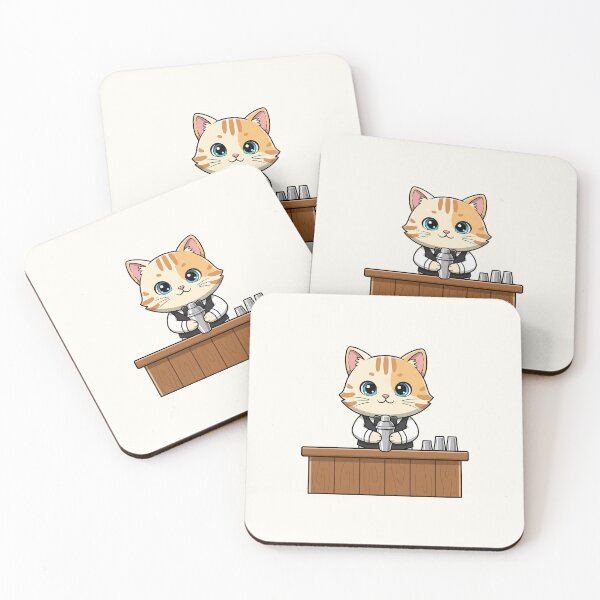 Item preview, Cute Bartender Cat designed and sold by HoopeStylee.