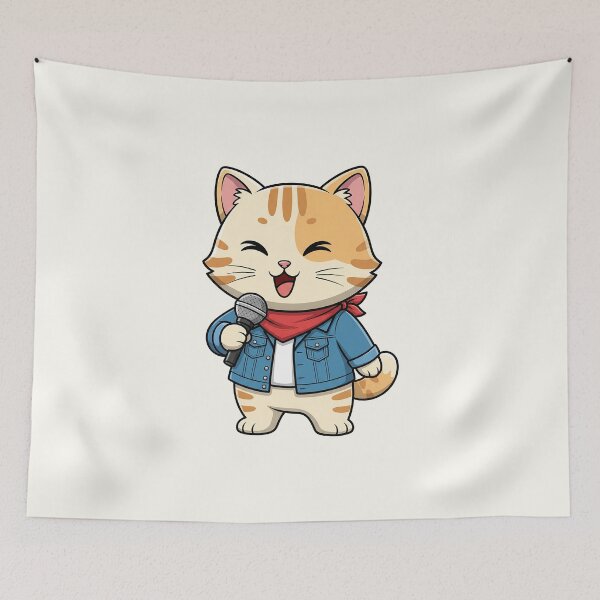 Item preview, Cute Singer Cat designed and sold by HoopeStylee.