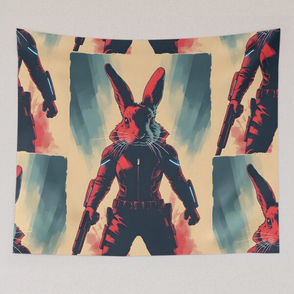 Item preview, black rabbit superhero designed and sold by owi-art.