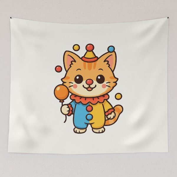 Item preview, Cute Clown Cat designed and sold by HoopeStylee.
